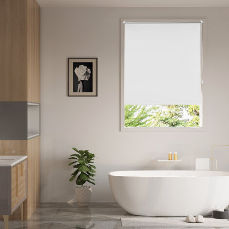 WOLTU Verdunklungsrollo ohne Bohren Klemmfix, Thermorollo Fensterrollo Blickdicht easyfix Verdunkelung Rollos, Sichtschutz und Sonnenchutz für Fenster, Tür, 90x150cm (BxH), Weiß