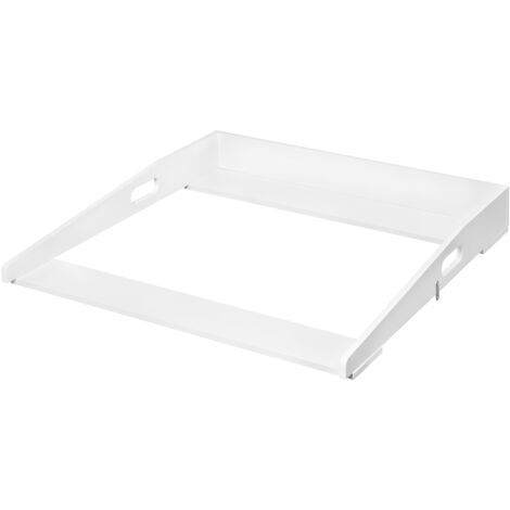 WOLTU Wickelaufsatz universal, Wickeltischaufsatz mit Tiefe 47-51cm und Breite ab 70 cm, Wickelauflage für Kommode, mit Seitenwänden, 70x10x75 cm, Weiß