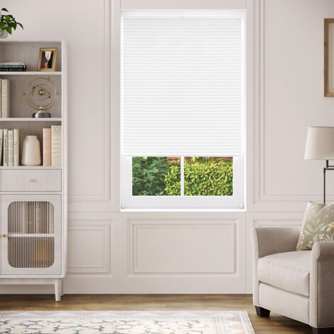 WOLTU Plissee Klemmfix ohne Bohren, Plisseerollo Faltrollo Jalousie mit Klemmträger Lichtdurchlässig, Blickdicht Jalousie Sichtschutz Sonnenschutz Easyfix Rollo für Fenster & Tür, 95x120cm, Weiß