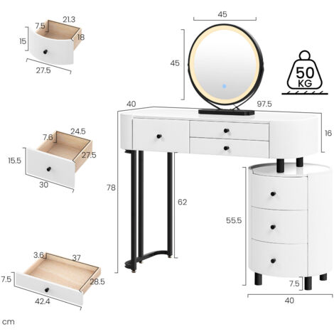 Modern Schminktisch Mit Beleuchtung & Bluetooth - Deine Beauty-Station