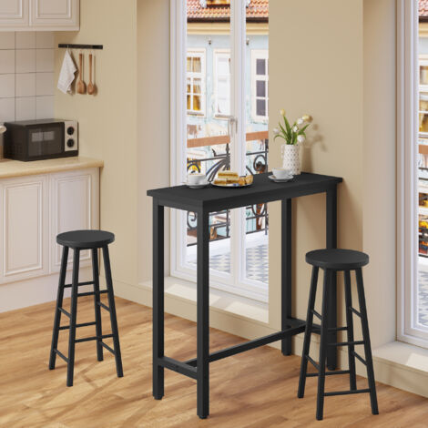 WOLTU Bartisch Stehtisch, Bistrotisch Esstisch mit Metallgestell, Tischplatte aus MDF, 100x40x100 cm, Schwarz
