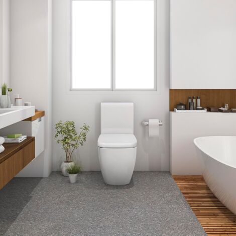 WOLTU Toilettendeckel, WC Sitz Toilettensitz mit Absenkautomatik, Fast Fix/Schnellbefestigung, Duroplast, Softclose, Antibakterielle Beschichtung, WC Sitz Eckig Weiss