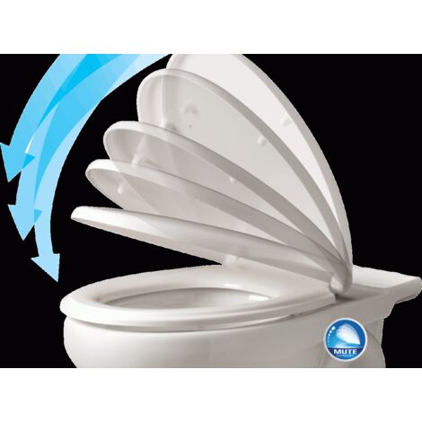 WOLTU Toilettendeckel, WC Sitz mit Absenkautomatik, Quick Release Funktion Klobrille, Kunststoff, Fast Fix/Schnellbefestigung, Softclose Scharnier, Antibakteriell
