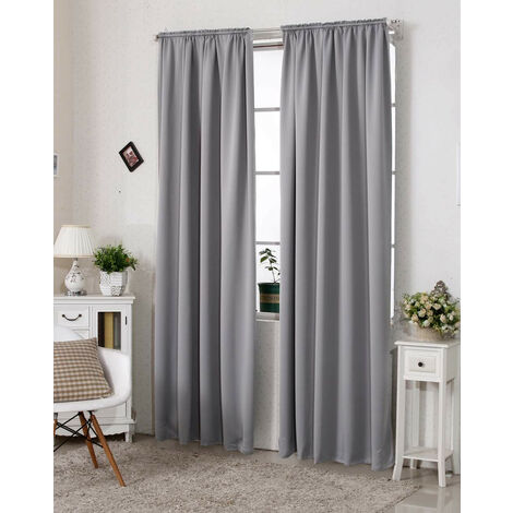 WOLTU Thermovorhang kälteschutz Verdunklungsvorhang Blickdicht mit Kräuselband für Schiene, 250g/m² Schwere Wärmeisolierende Vorhänge Gardinen Wohnzimmer Schlafzimmer, 135x225 cm Dunkelgrau(1 Stück)