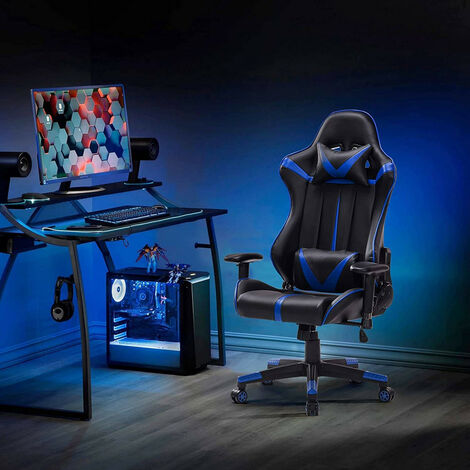 WOLTU Racing Stuhl Gaming Stuhl Bürostuhl Schreibtischstuhl Sportsitz mit  Armlehne, mit Kopfstütze und Lendenkissen, höhenverstellbar, dick