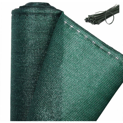 WOLTU Zaunblende 1,5x30m, 150 g/m² HDPE Tennisblende Schattiernetz Sichtschutz Windschutz Staubschutz Sonnenschutz Gewebe Netz mit Kabelbinder grün