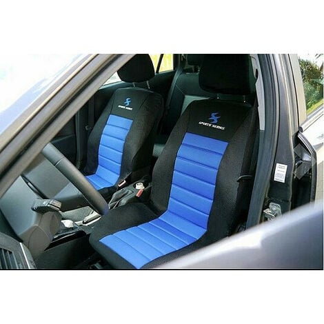 WOLTU 5er Sitzbezüge Auto Einzelsitzbezug universal Größe,  Komplettset,Schwarz-Blau