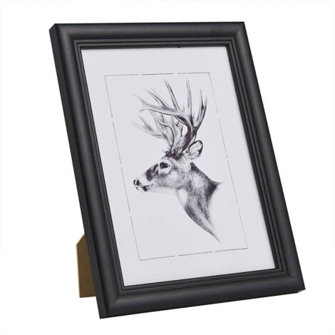 WOLTU Bilderrahmen Fotogalerie, Holz Rahmen, Glasscheibe, Artos Stil schwarz 40x50 cm