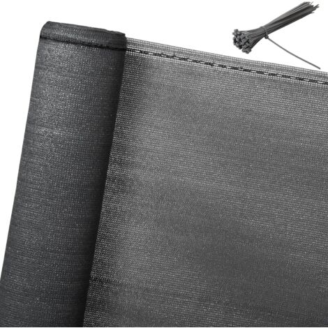WOLTU Zaunblende Schattiernetz Sichtschutz mit Kabelbinder, Anthrazit anthrazit 2x10m