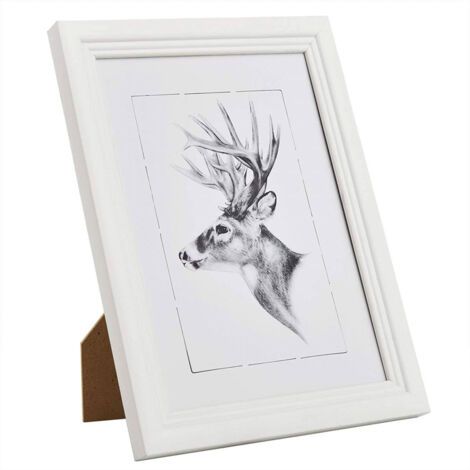 WOLTU Bilderrahmen Fotogalerie, Holz Rahmen, Glasscheibe, Artos Stil weiß 18x24 cm