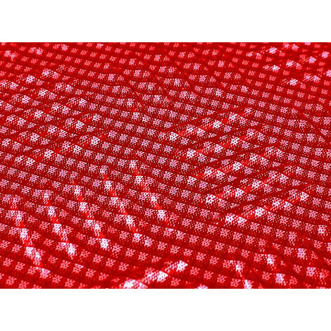 Auto Gummi Fußmatten universal Alu Riffelblech Optik 4-teilig Chrom Rot