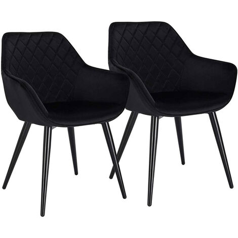 ML-Design 2er Set Esszimmerstuhl mit Rückenlehne, Dunkelgrün, aus Samt