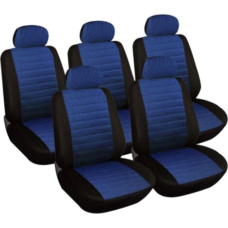 WOLTU 5er Set Sitzbezug Einzelbezug für VAN Schwarz-Blau