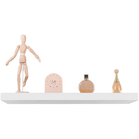 WOLTU 4er Set Wandregal Bücherregal Deko Wandablagen MDF Holz Hängeregal weiß 60x22.9x3.8cm