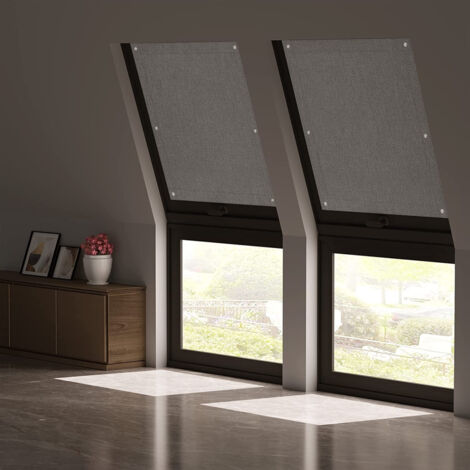 WOLTU Thermo Dachfenster Rollo ohne Bohren Sonnenschutz Verdunkelungsrollo mit Saugnäpfen, Thermorollo Hitzeschutz für Dachfenster 76x93 cm, Grau