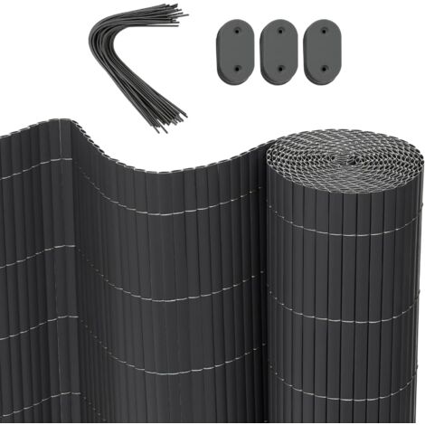 WOLTU PVC Sichtschutzmatte Sichtschutzzaun mit Kabelbindern, UV-beständig Wetterfest Windschutz  600x160 cm