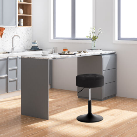 WOLTU Barhocker 2er Set, Sitzhocker mit Stauraum, Arbeitshocker höhenverstellbar, niedriger Bürohocker aus Samt, Metallgestell, für Bar Bistro Café Küche, Schwarz