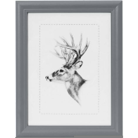WOLTU Bilderrahmen Fotogalerie, Holz Rahmen, Glasscheibe, Artos Stil grau A4 21x29,7cm