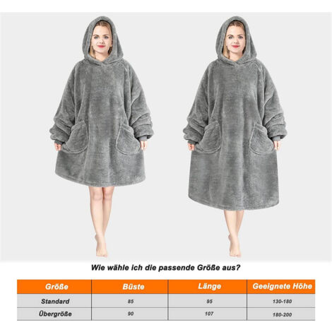 Sienna Hoodie Decke Mit Ärmeln, Kuschelig Warm, Oversize Für Damen & Herren – Perfekt Zum Lounge, Camping Oder Reisen