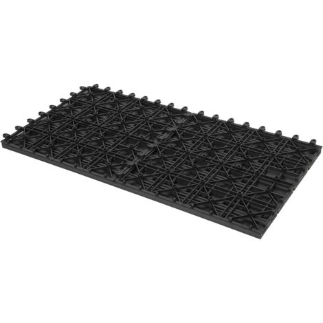 WOLTU WPC Terrassenfliesen Terrassendielen Holz-Optik 30x60cm, Fliese Bodenfliese Klickfliese mit klicksystem Bodenbelag (6 Stück / 1 m²) Anthrazit