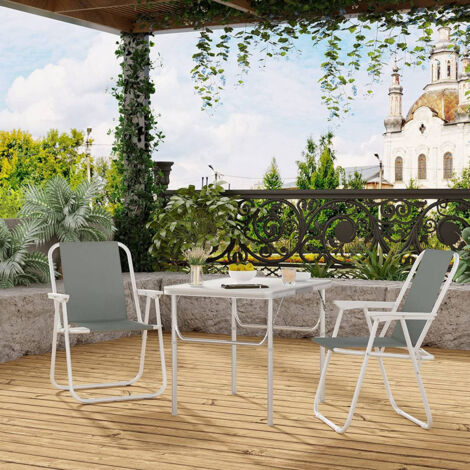 WOLTU Klappstuhl Gartenstuhl 4er-Set, Klappbarer Kunststoff-Stuhl, Campingstuhl Faltbar für Garten & Camping, Angelstuhl Faltstuhl Leichter, Dunkelgrau