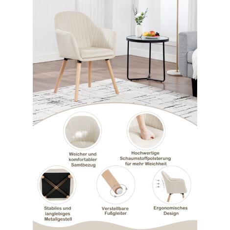 Esszimmerstühle 2er Set Samt Grün – Bequeme Polsterstühle Mit Metallbeinen Für Küche, Wohnzimmer & Büro