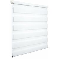 WOLTU Doppelrollo Klemmfix ohne Bohren, Duo Rollo Zebrarollo Fensterrollo Klemmrollo Seitenzugrollo Easyfix lichtdurchlässig und verdunkelnd Rollos für Fenster und Tür, Weiß 110x120 cm (BxH)