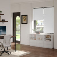 WOLTU Verdunklungsrollo innen ohne Bohren Rollo Thermorollo Verdunkelungsrollo Klemmrollo Verdunkelung Sichtschutz Sonnenchutz Seitenzugrollo für Fenster & Tür, 80x150cm, Schnurlos Weiß