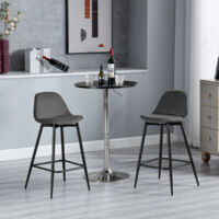 Klihome Barhocker 2er Set, Küchenhocker mit Rückenlehne Fußstütze, Barstühle Samt, Tresenhocker Bistrohocker mit Metallbeinen, für Küche Bars Esszimmer Restaurants, Dunkelgrau