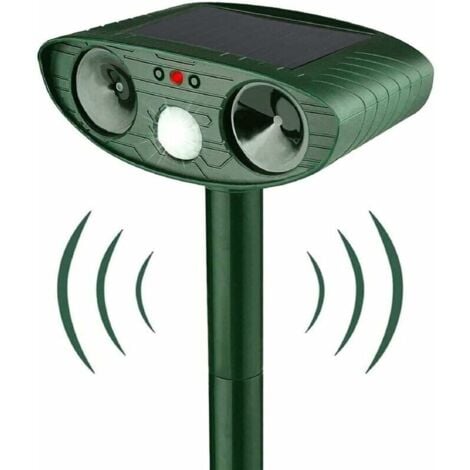 Répulsif Chat Ultrason, Repulsif Chat Solaire, Répulsif Ultrason Anti Rongeurs avec Détecteur de Mouvement, Étanche Repulsif Chat Exterieur pour Anti Chats Chiens Souris Ratons Animaux de Jardin
