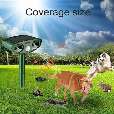 Répulsif Chat Ultrason, Repulsif Chat Solaire, Répulsif Ultrason Anti Rongeurs avec Détecteur de Mouvement, Étanche Repulsif Chat Exterieur pour Anti Chats Chiens Souris Ratons Animaux de Jardin
