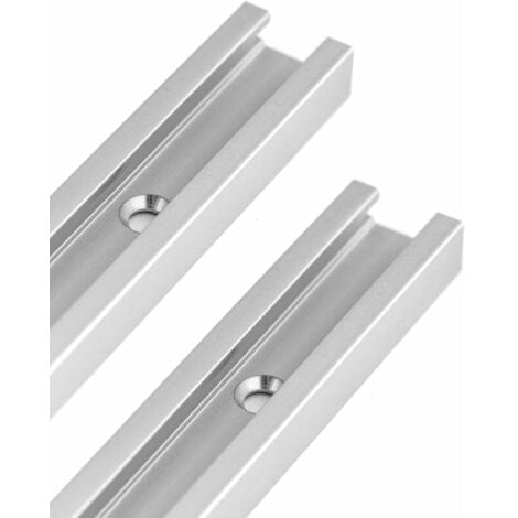 300 mm T-Track T-Slot en Aluminium, Rail à Onglet en T pour Scie à Table, Défonceuse et Outils de Travail du Bois, 19 x 9.5mm, 2 Pièces