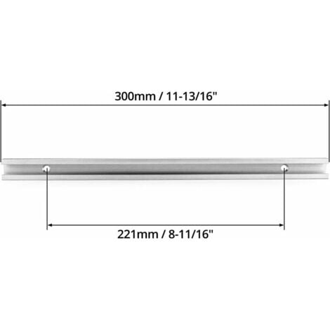 300 mm T-Track T-Slot en Aluminium, Rail à Onglet en T pour Scie à Table, Défonceuse et Outils de Travail du Bois, 19 x 9.5mm, 2 Pièces