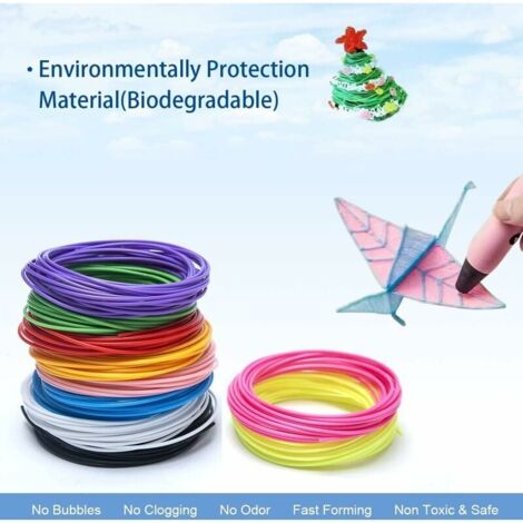 Fil Stylo 3D, Recharges de Filament Pla 1.75 pour Stylo 3D, 10 couleurs, 5M Chacun, 3D Pen Filament pour Enfants et Adulte, Compatibles avec le Stylo D'impression 3D Professionnel