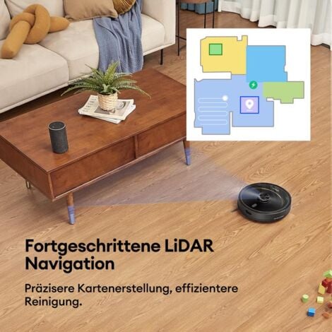 ULTENIC T10 Elite - Saugroboter mit Wischfunktion 3-in-1 - Entleerungsstation - Intelligente LiDAR Navigation - 2600 Pa - Steuerung über Siri&IFTTT - Teppicherkennung