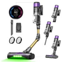 Ultenic U20, Aspirador vertical sin cable hiperpotente 55KPA,600W, Tecnología GreenEye™, 60 min de autonomía, 1,5L, Tubo plegable, Cepillo antiencrespamiento