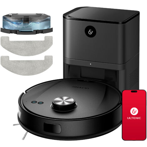 RUBOT Robot Aspirateur Laveur 2 En 1 4500Pa Succion Avec Navigation LiDAR, Cartographie Multi-étage, Zones Virtuelles, 200Min Courir, Connecté WiFi /Alexa/App, Pour Poils D'animaux Sols Durs Moquettes