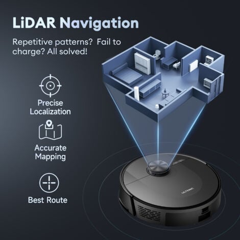 ULTENIC Robot Vacuum Cleaner with Mop 4000Pa - 15min Lidar Quick Mapping - Allergy Friendly - Carpet Auto-boost - 10 No-go Zone - Time Scheduled - Siri/Alexa/APP Remote Control Hoover for Floor Pet Ha