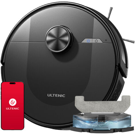 ULTENIC D10 - Robot Vacuum Cleaner with Mop 4000Pa - 15min Lidar Quick Mapping - Allergy Friendly - Carpet Auto-boost - 10 No-go Zone - Time Scheduled - Siri/Alexa/APP Remote Control Hoover for Floor 
