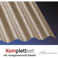 glasklar glatt 1045mm x 3500mm 3mm Stark Plexiglas/®-Rohmasse Highlux/® Acrylglas-Profilplatte Wellplatte Lichtplatte Sinus 76//18