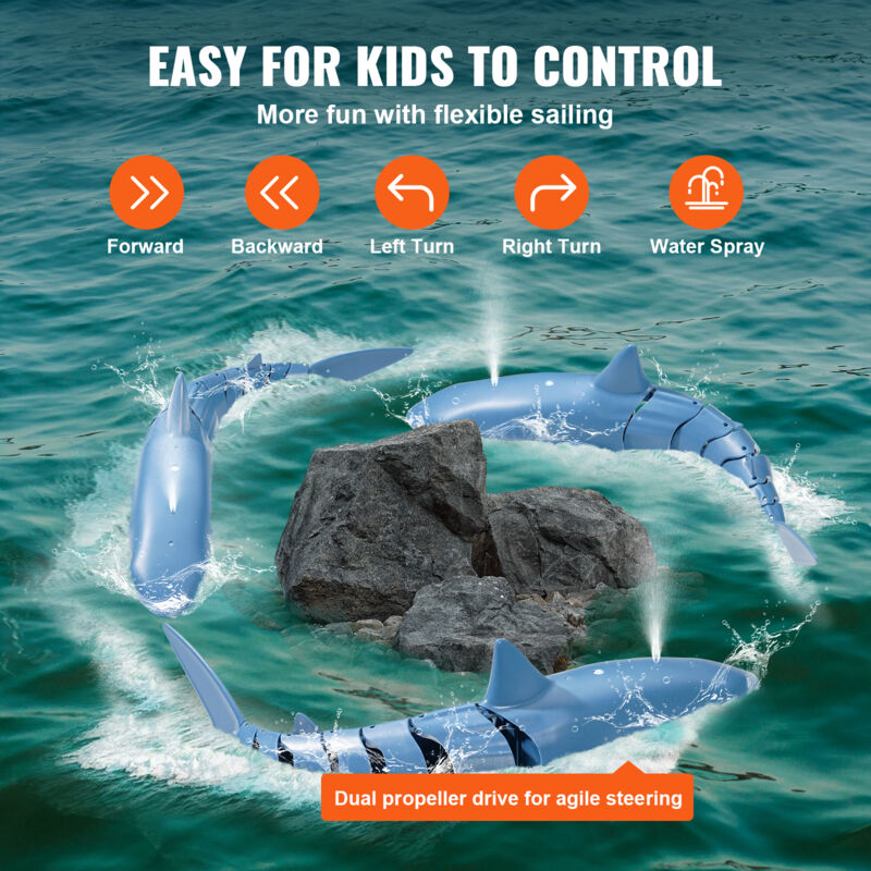 Requin Télécommandé OBEST - Bateau-jouet Pour Piscine Et Lac, Simulation Réaliste, Télécommande 2.4GHz