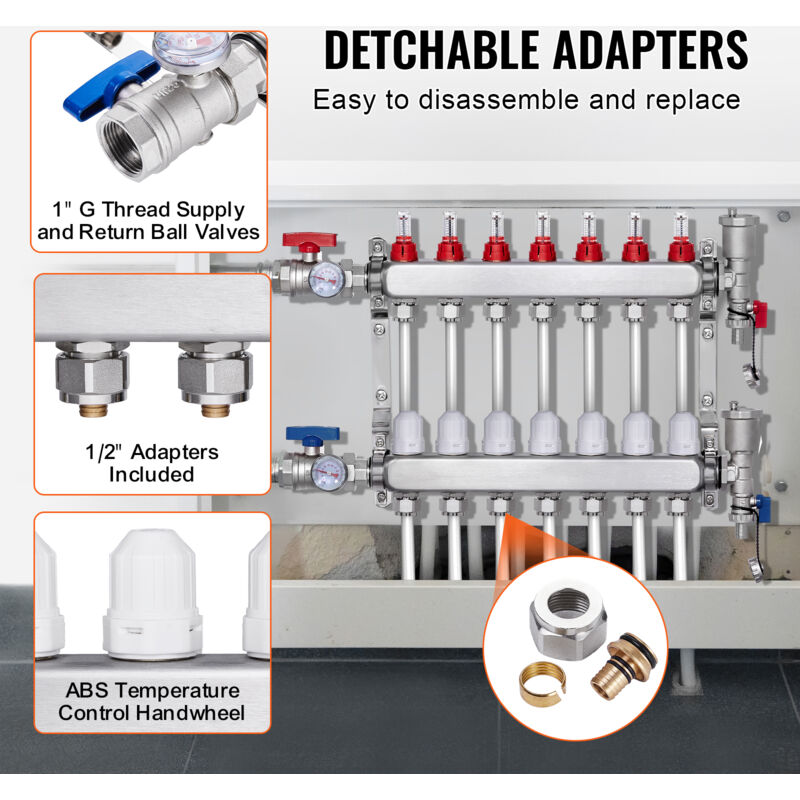 SUPVOX Évent D'Échappement Chauffage Marin – Connecteur Tube Inox Avec Joints, Passe-Coque 24 Mm, Pour Système Chauffage Bateau Durable