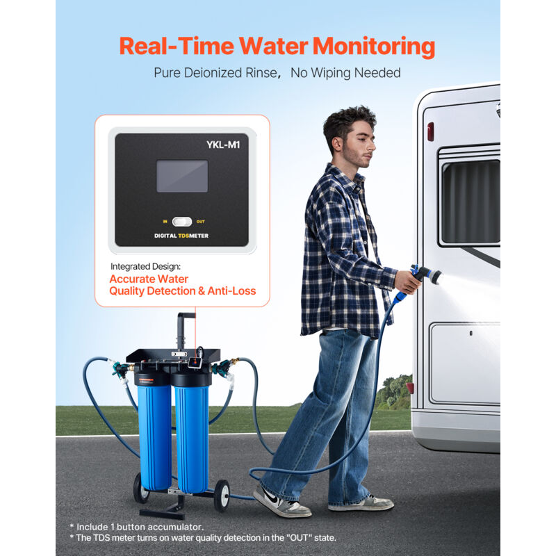 Déminéralisateur D'Eau SucceBuy Pour Lavage De Voiture Sans Tache Systeme Deau Deionisee Avec Compteur Tds Portable Filtre Anti Taches Pour Vehicules