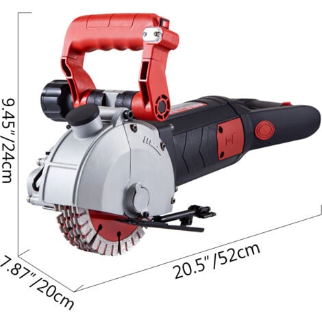 Mophorn Wall Chaser 41mm Profondeur de coupe 4800W Machine a couper les rainures murales avec 8 lames de scie de 125mm de diametre 6200r/Min et rayon infrarouge