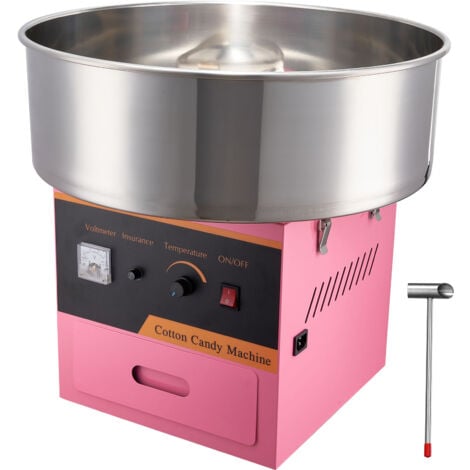 Mophorn Machine a barbe a papa commerciale 1000W rose Temperature 95,8-233,3 °C pour Faire Bonbons Fete Anniversaire Enfants
