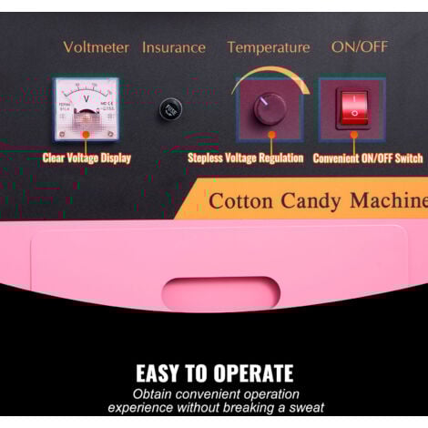Mophorn Machine a barbe a papa commerciale 1000W rose Temperature 95,8-233,3 °C pour Faire Bonbons Fete Anniversaire Enfants