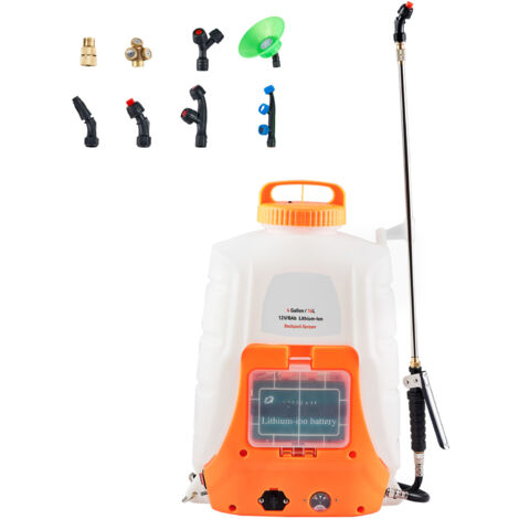 Mophorn – Pulvérisateur à dos électrique 4 gallons – Pression réglable 0-90 PSI – Batterie 12V 8Ah – 8 buses interchangeables pour jardinage