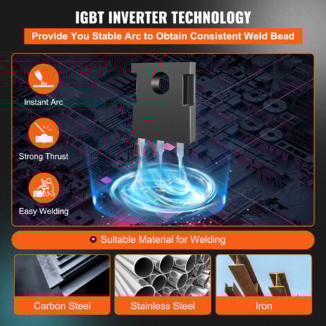 Mophorn Soudeur MIG 250 Amp 3 en 1 Machine à souder 220V TIG MMA Stick IGBT DC Inverter Welder Digital Display