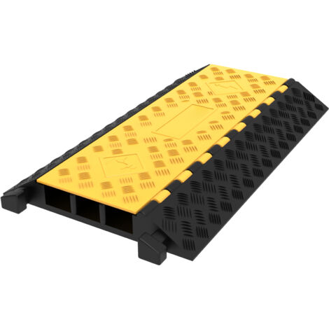 Mophorn Rampe de protection des cables en caoutchouc a 3 canaux Rampe de protection des cables a usage intensif 2 x 2,3 pouces