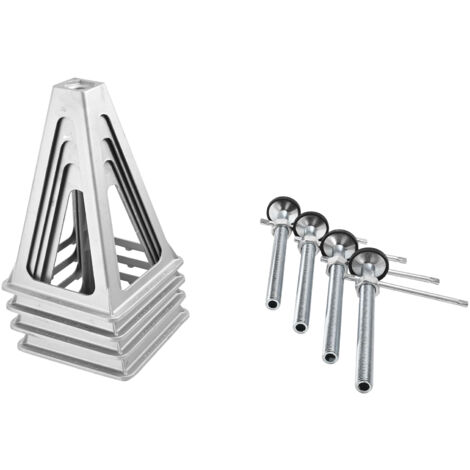 Mophorn Lot de 4 vérins stabilisateurs pour camping-car, vérins de mise à niveau en aluminium pour caravanes et camping-cars, support à vis unique réglable jusqu'à 6 000 lb, extensible de 11" à 17"